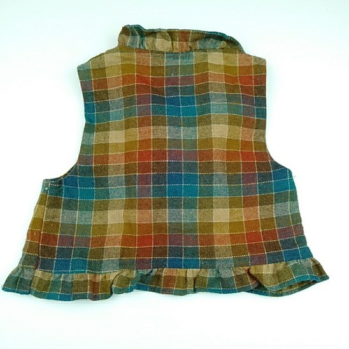 Vintage Girls Vest Skirt Size 4 Gingham Check Wool Blend Barklay Melbourne - Picture 6 of 11