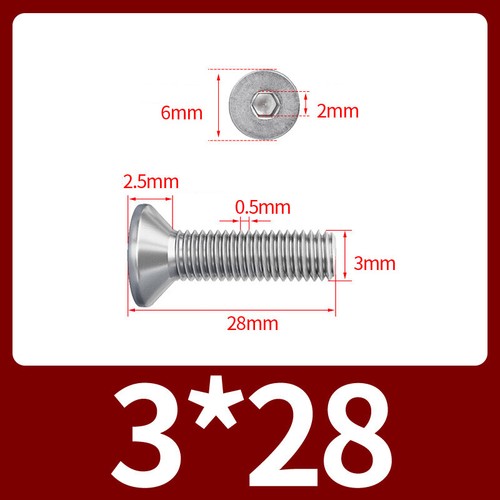 Tornillos de cabeza avellanada Allen de acero inoxidable hexagonal cabeza plana tornillo de máquina - Imagen 77 de 239