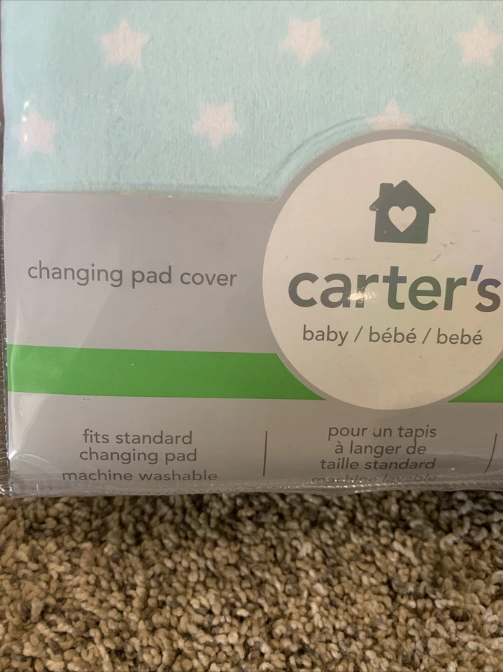 Funda Almohadilla Cambiadora Carter's Baby, Estrellas Turquesa Claras, Talla Única Foto 2 de 4