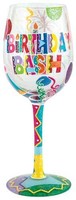 Lolita 15 Oz Birthday Bash Hand Painted Wine Glass W/ Gift Box Gls11-5526h Lolita 15 Oz Birthday Bash Hand Painted Wine Glass W/ Gift Box Gls11-5526h