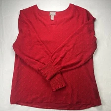 Chicos Long Sleeved Red Blouse Size 0