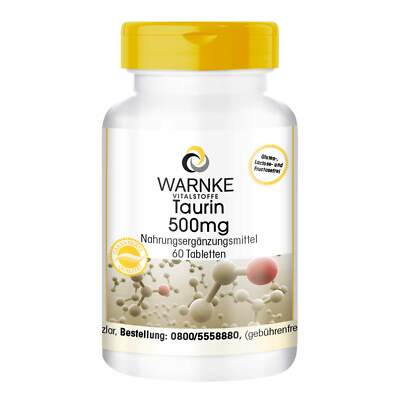 Taurin 500 mg - 60 Tabletten, ohne Trennmittel, vegan | Warnke Vitalstoffe