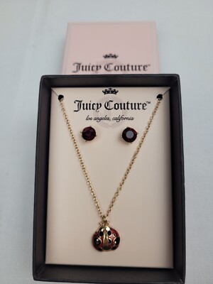 JUICY COUTURE - MARIENKÄFER - STEINE - KETTE & OHRRING SET - GOLD - NEUWARE