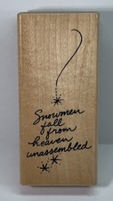Stampendous HEAVENLY SNOWMAN Wood Mount Rubber Stamp N102 Unused