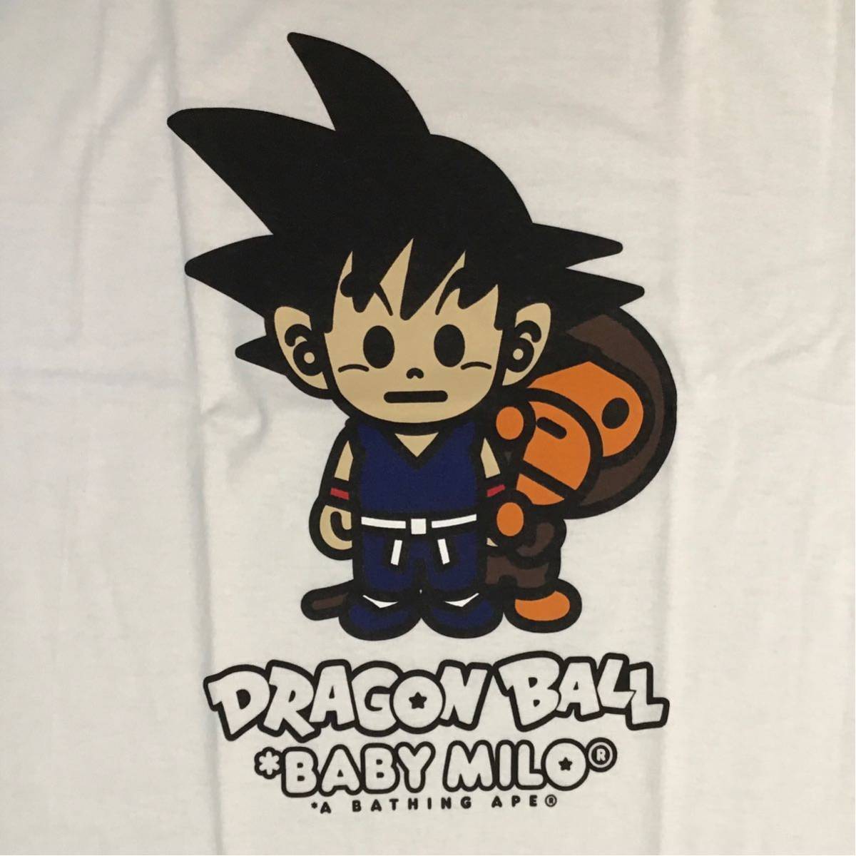2016 BAPE × Dragon Ball Milo Goku T-shirt White A Bathing Ape Size