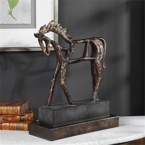Uttermost Titan Farmhouse Polyresin Horse Sculpture in Antique Bronze - Picture 7 of 7