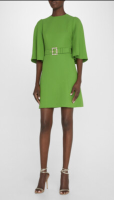 green belted mini dress Enola Green Belted Mini Dress RENTAL – Olivia Rubin main image 1