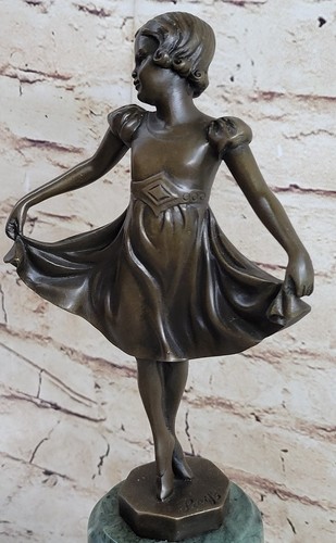 Signed:Preiss,Bronze statue little ballerina girl Dancer Bronze sculpture Decor - Picture 3 of 10