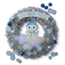 Creatology Christmas Winter Snowman Light Up Silver Wreath Kids Craft Kit