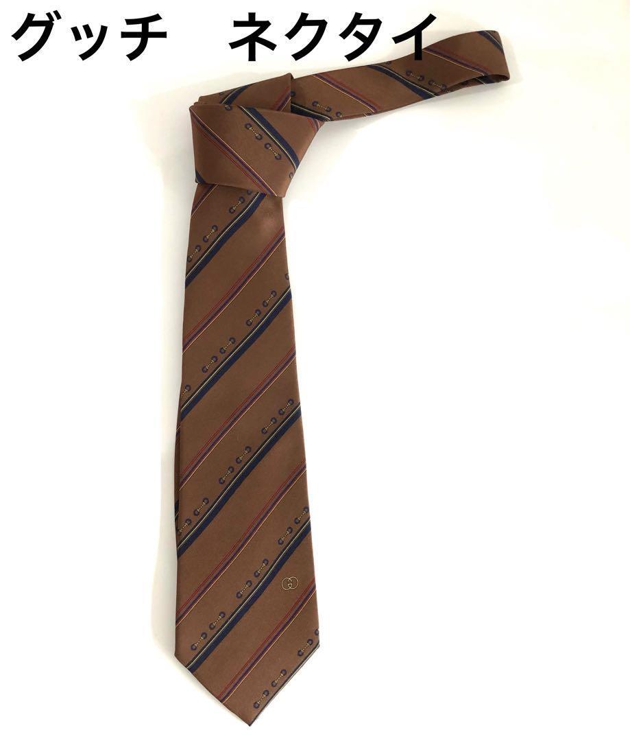 GUCCI グッチネクタイ Gucci Brown Tie Silk Men Stripe Logo Italy Tags 114023 | eBay