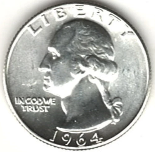 1964  WASHINGTON QUARTER IN BU CONDITION ~ PLEASE SEE THE SCAN  stk q315