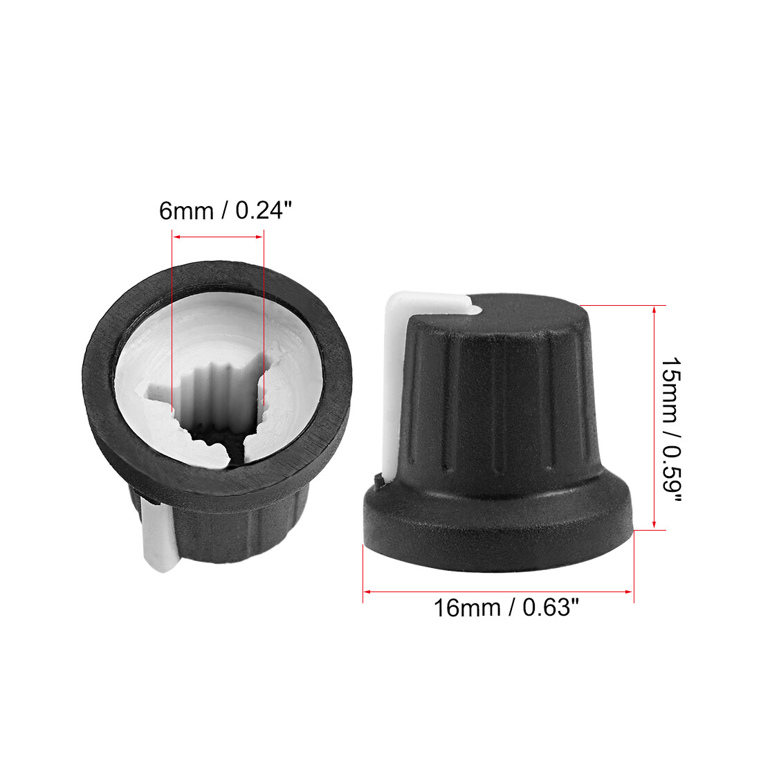 5 Stück Drehknöpfe 6mm - Graue Potentiometer Knöpfe Für Audio-Geräte