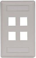HUBBELL IFP14OWHubbell Flush Phone/Data/Multimedia Wall Plate, 1 Gang, 4 Port, 