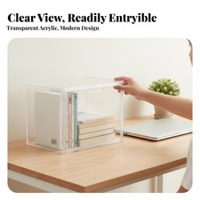 Rolling Book container Portable Handle Desktop Organizer Mobile with casters