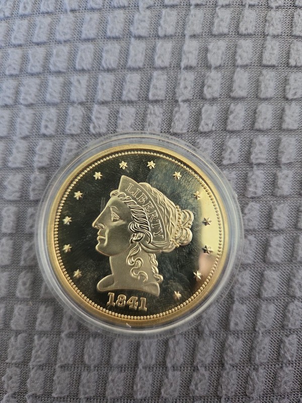 1841 Gold Coronet Liberty Head $2.50 1/4 Eagle Fantasy Issue Proof .9999. coin,
