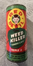 Vintage Advertising RED DEVIL Dry Weed Killer. Triple X 8 oz.