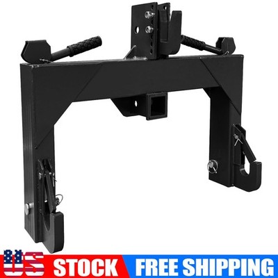 3-Point Quick Hitch with 2'' Receiver Category 1 & 2 Tractor Hitch 3000lb Black