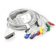 for MAC 500 MAC 1200 ECG EKG Cable 10leads Grabber Compatible