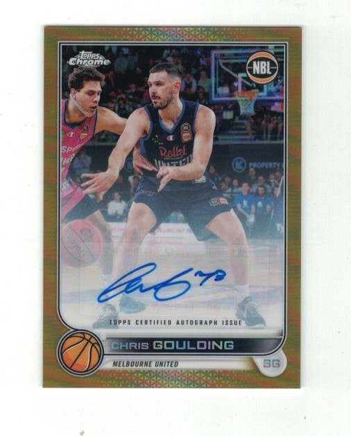 Chris Goulding 2022-23 Topps NBL Chrome GOLD REFRACTOR AUTO #12/50 Australia SP