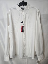 NWT Tommy Hilfiger Mens White Slim Fit Stretch Casual Look Dress Shirt Size 2XL