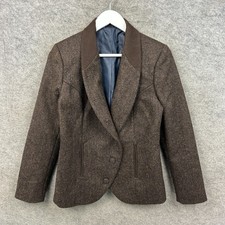 Jack Murphy Sakko Damen 10 braun Nicole kurz Tweed Moon Wolle Fischgrät Top