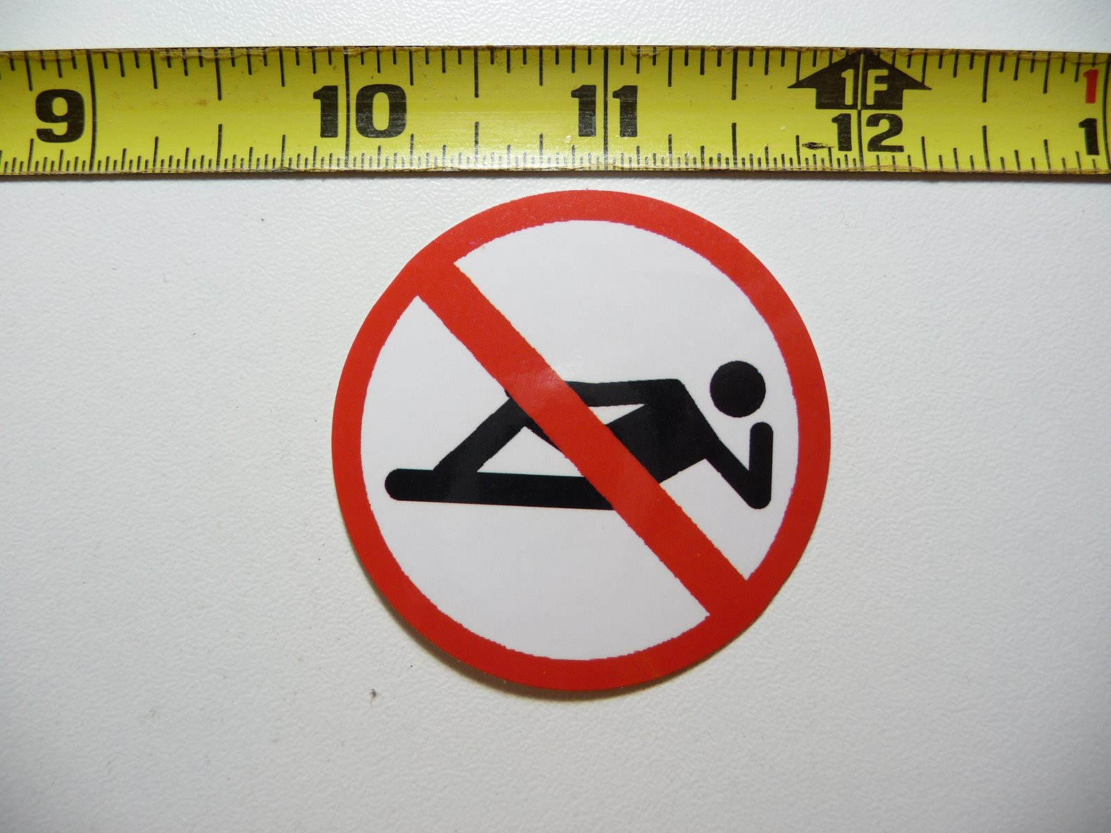 No Laying Down Decal Sticker for Job Occupation Work Prohibited