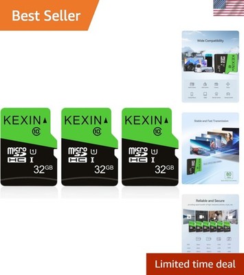 Versatile 32GB MicroSD Cards 3-Pack - Perfect for Smart Devices and Drones