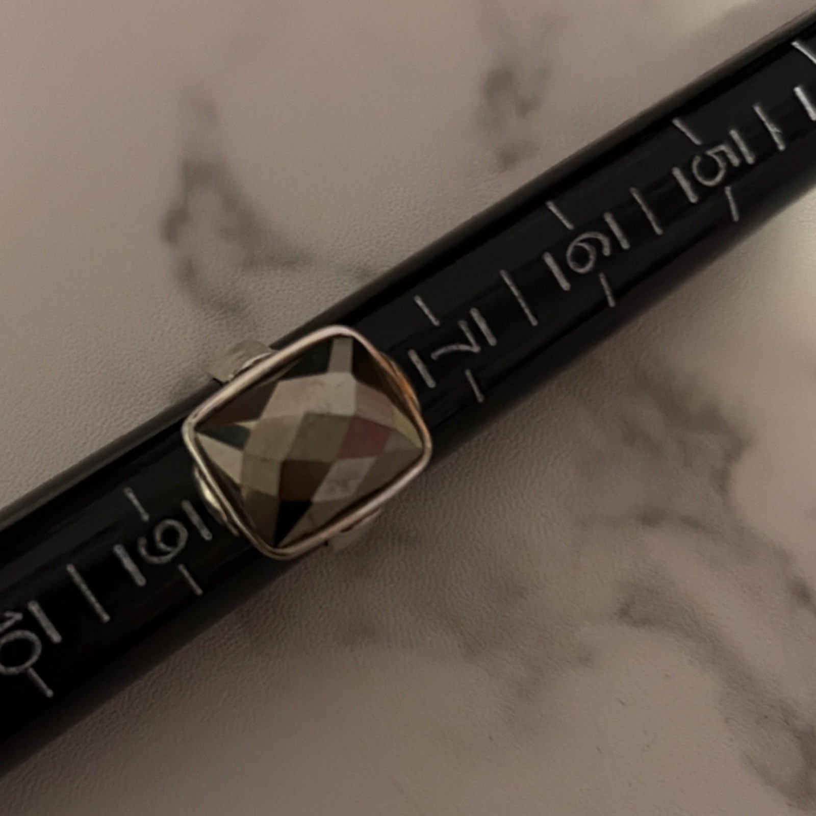 Rectangular Sterling Silver Faceted Cocktail Ring… - image 4