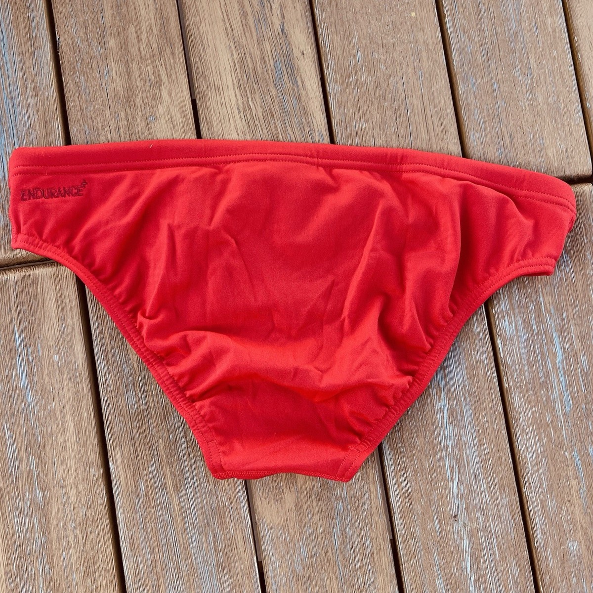 Speedo Men red Essential Eco Endurance+ swim Brief Swimwear size