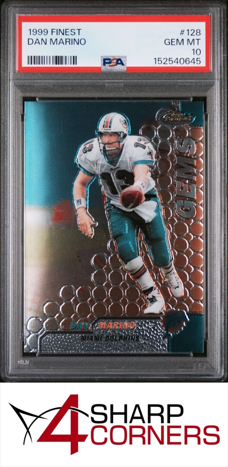1999 FINEST #128 DAN MARINO DOLPHINS HOF PSA 10