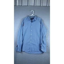 Polo Ralph Lauren Button Down Men 17.5 Blue Excellent Regent Classic Fit Striped