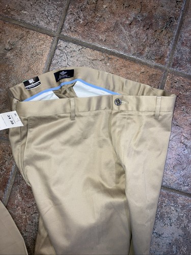 NEW 34x38 Dockers Signature Khaki Pant Mens Dk Beige Classic Fit Elastic Waist - Picture 7 of 9