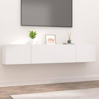 Tv-Schr?Nke 2 Stk. Wei? 80X30X30 Cm Holzwerkstoff