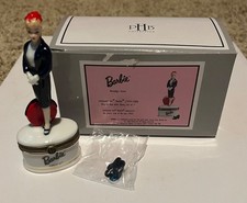 Barbie Porcelain Hinged Box Commuter Set Midwest Of Cannon Falls COA NIB