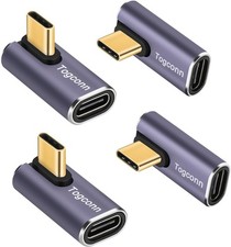 90 Degree Right Angle USB C Adapter 4 Pack , 4 Pack, C Middle 90 degree