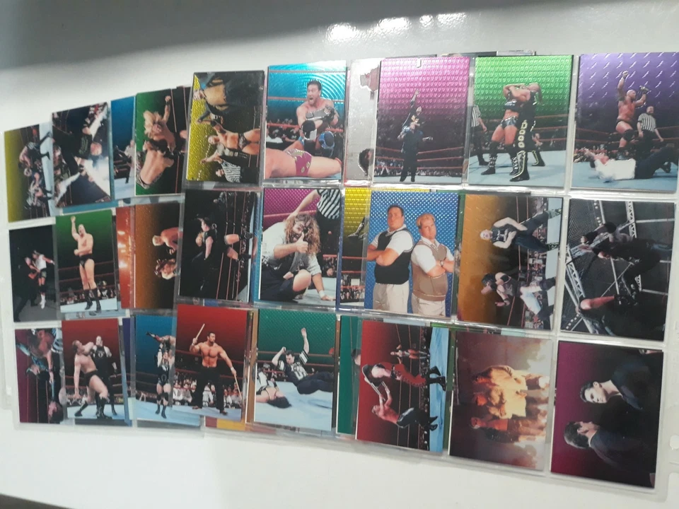 Tarjetas cromadas Smackdown WWF 1999 (juego completo, 90 cartas) imágenes de cómic **RARAS** Foto 2 de 4