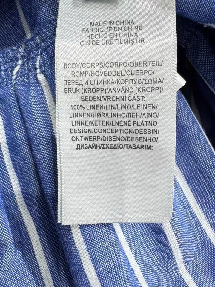 Polo Ralph Lauren платья синий в полоску льняная рубашка платье - Изображение 3 из 4