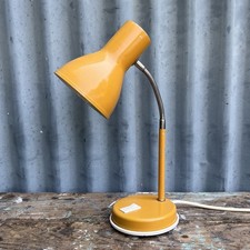 Vintage 1970s BHS Yellow Gooseneck Table Desk Lamp Light Mid Century Retro