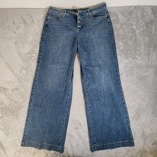 NYDJ Jeans Womens 18 Blue Teresa Wide Leg Lift Tuck Button Fly Casual