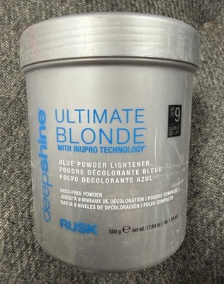 New Rusk Deepshine Ultimate Blonde Blue Powder Lightener 17.64 oz