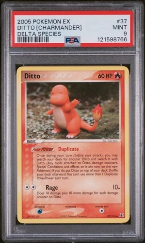 PSA 9 Ditto (Charmander) 37/113 Delta Species Pokemon 2005