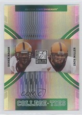 2007 Donruss Elite College Ties Green 183/800 Derek Hagan Zach Miller #CT-3 0b2