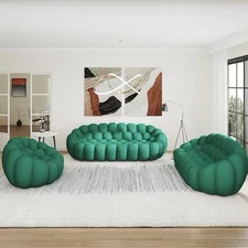 Set Of 3 Modern Bubble Couch. Sofa,  Loveseat And Chair. 3pcs