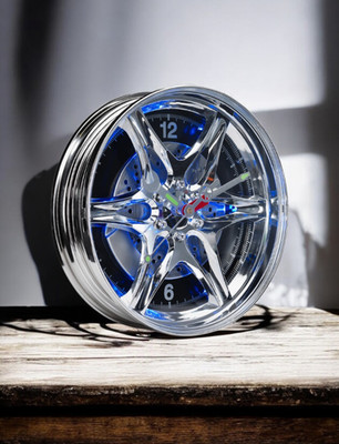 LED Neon Auto Rad Wanduhr einzigartiges Felgendesign, Schlüssel Zeiger, Motoring Geschenk