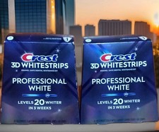2 CREST 3D WHITESTRIPS DENTAL KIT PROFESSIONAL WHITE 20 LEVELS 40 X2 80 STRIPS 