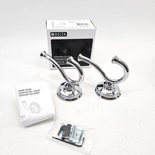 2 Delta Cassidy Robe Hooks 79735 - Polished Nickel Hardware for One
