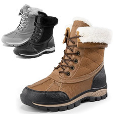 Women Winter Outdoor Duck Boots Faux Fur Lined Waterproof Snow Boots