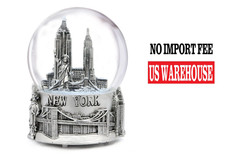 Musical Silver New York City Skyline Snow Globe