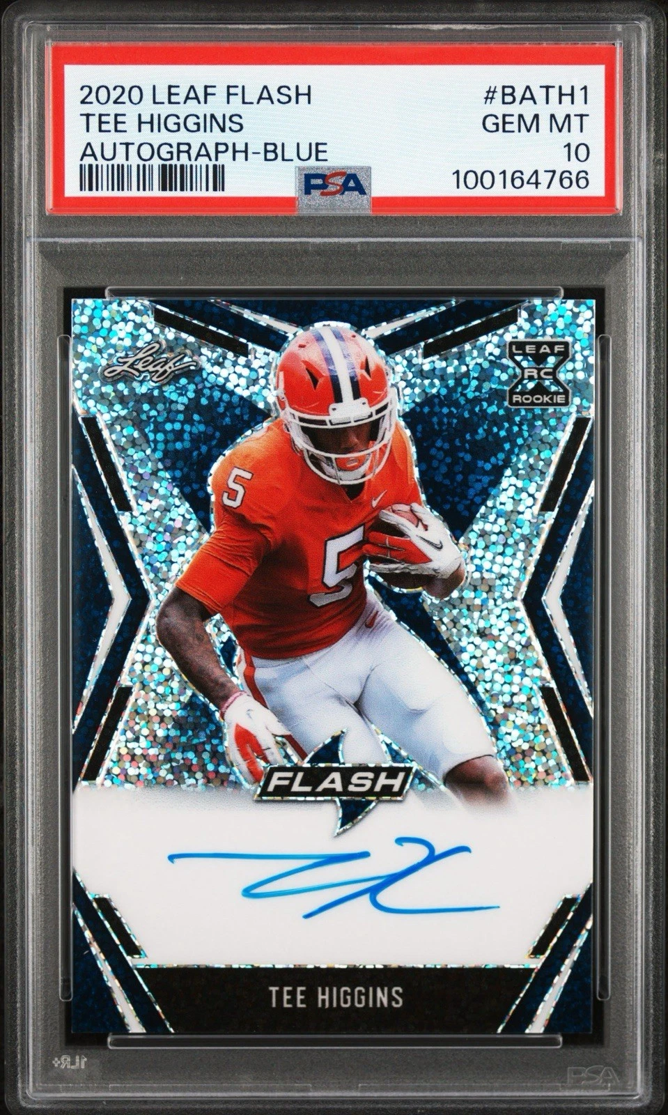 Tee Higgins Leaf Flash Autographs #BATH1 Blue