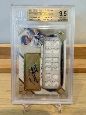 2017 Topps Triple Threads Autograph Cody Bellinger RPA 17/18 BGS 9.5 AUTO 10